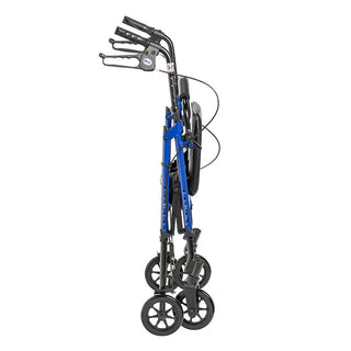 Drive DeVilbiss Healthcare 10261BL 4 Wheel Rollator Adjustable Height/Folding Aluminum Frame, Blue