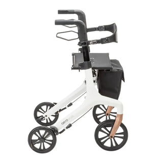 Drive DeVilbiss Healthcare 10277WT AeroWalk Ultra-Lite White Aluminum Frame 4 Wheel Rollator
