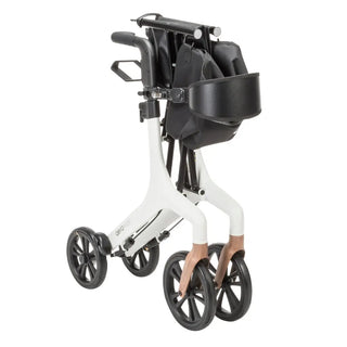 Drive DeVilbiss Healthcare 10277WT AeroWalk Ultra-Lite White Aluminum Frame 4 Wheel Rollator