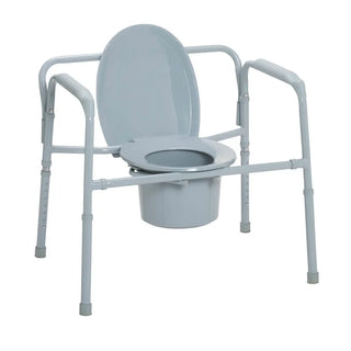 Drive DeVilbiss Healthcare 11117N-1 Fixed Arms Steel Frame With Backrest Commode Chair, 650 lbs