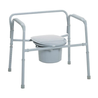Drive DeVilbiss Healthcare 11117N-1 Fixed Arms Steel Frame With Backrest Commode Chair, 650 lbs