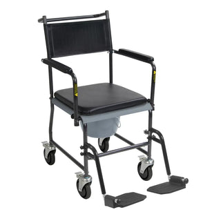 Drive DeVilbiss Healthcare 11120SV-1F Drop Arms Steel Frame With Backrest Commode Chair, 350 lbs