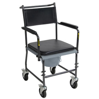 Drive DeVilbiss Healthcare 11120SV-1F Drop Arms Steel Frame With Backrest Commode Chair, 350 lbs