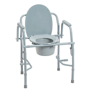 Drive DeVilbiss Healthcare 11125KD-1 Drop Arms Steel Frame Back Bar Commode Chair