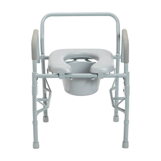 Drive DeVilbiss Healthcare 11125PSKD-1 Padded Drop Arms Steel Frame Back Bar Commode Chair 