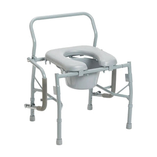Drive DeVilbiss Healthcare 11125PSKD-1 Padded Drop Arms Steel Frame Back Bar Commode Chair 
