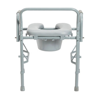 Drive DeVilbiss Healthcare 11125PSKD-1 Padded Drop Arms Steel Frame Back Bar Commode Chair 