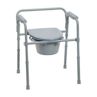 Drive DeVilbiss Healthcare 11148-1 Fixed Arms Steel Frame Back Bar Commode Chair, 350 lbs