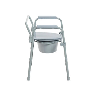 Drive DeVilbiss Healthcare 11148-1 Fixed Arms Steel Frame Back Bar Commode Chair, 350 lbs