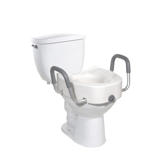 Drive DeVilbiss Healthcare 12013 Premium Plastic, Raised, Elongated Toilet Seat with Lock, 300 lbs