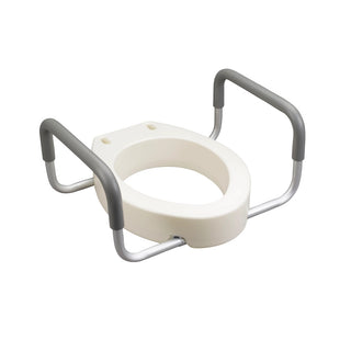 Drive DeVilbiss Healthcare 12403 Premium Raised Toilet Seat with Removable Arms, Elongated, 300 lbs