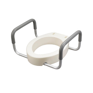 Drive DeVilbiss Healthcare 12403 Premium Raised Toilet Seat with Removable Arms, Elongated, 300 lbs
