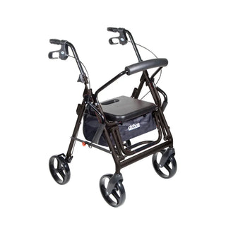 Drive DeVilbiss Healthcare 795BK 4 Wheel Duet Rollator / Transport Chair, Black, Adjustable Height