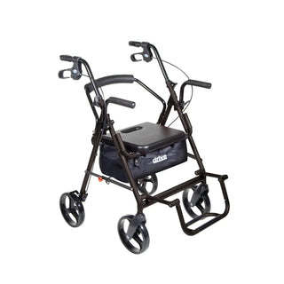 Drive DeVilbiss Healthcare 795BK 4 Wheel Duet Rollator / Transport Chair, Black, Adjustable Height
