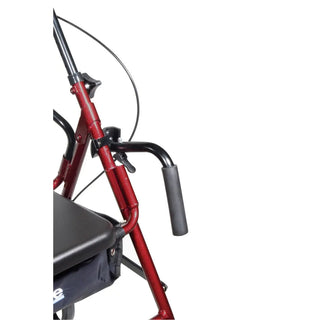 Drive DeVilbiss Healthcare 795BU 4 Wheel Duet Rollator / Transport Chair, Burgundy, Adjustable Height