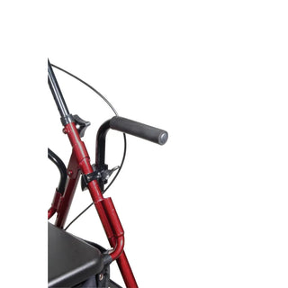 Drive DeVilbiss Healthcare 795BU 4 Wheel Duet Rollator / Transport Chair, Burgundy, Adjustable Height
