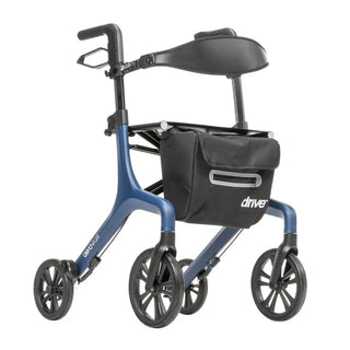 Drive DeVilbiss Healthcare AeroWalk  10277BL-S Standard Height 4 Wheel Rollator,Aluminum Frame, Blue