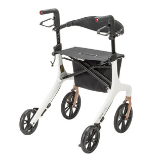 Drive DeVilbiss Healthcare AeroWalk  10277WT-S Standard Height 4 Wheel Rollator,Aluminum Frame,White