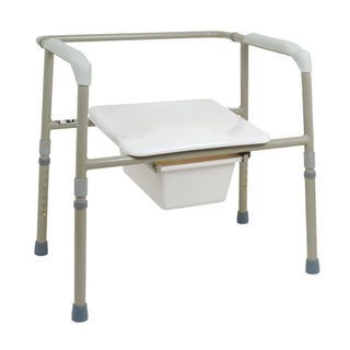 Drive DeVilbiss Healthcare BSB31C ProBasics Padded Fixed Arms Steel Frame Removable Backrest 3-in-1 Commode Chair,2/CS