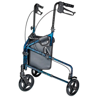 Drive DeVilbiss Healthcare FGA33300 0000 Carex 3 Wheel Rollator, Marbled Blue Adjustable Height