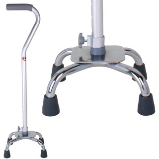Drive DeVilbiss Healthcare FGA758C0 0000 Carex Small Base Quad Offset Cane, Silver, 250 lbs