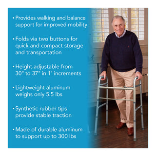 Drive DeVilbiss Healthcare FGA84700 0000 Carex Dual Release Folding Walker Paddle Type
