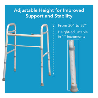 Drive DeVilbiss Healthcare FGA84700 0000 Carex Dual Release Folding Walker Paddle Type