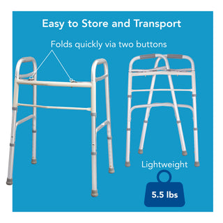 Drive DeVilbiss Healthcare FGA84700 0000 Carex Dual Release Folding Walker Paddle Type