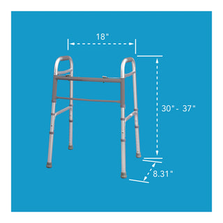 Drive DeVilbiss Healthcare FGA86900 0000 Carex Dual Release Folding Walker  Adjustable Height, 300 lbs
