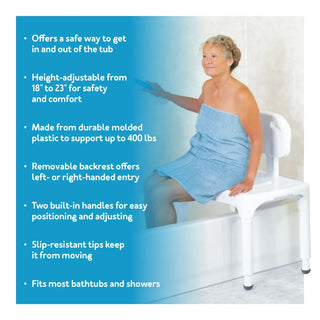 Drive DeVilbiss Healthcare FGB170C0 0000 Carex Without Arms Bath Transfer Bench, 400 lbs.