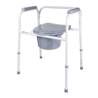 Drive DeVilbiss Healthcare FGB34277 0000 Classics Padded Fixed Arms Steel Frame Back 3-in-1 Commode Chair