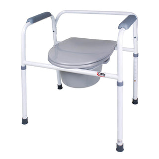 Drive DeVilbiss Healthcare FGB35711 0000 Carex Padded Fixed Arms Steel Frame Back 3-in-1 Commode Chair, 2/CS