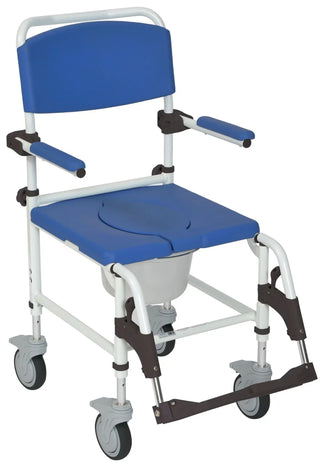 Drive DeVilbiss Healthcare NRS185007 Padded Flip-Back Arms-Backrest Aluminum Frame 3-in-1 Commode/Shower Chair 