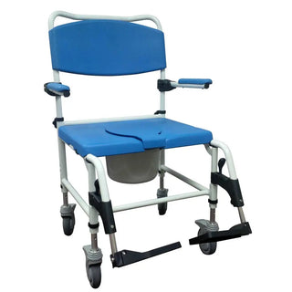 Drive DeVilbiss Healthcare NRS185008 Padded Flip-Back Arms-Backrest Aluminum Frame 3-in-1 Commode/Shower Chair