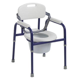 Drive DeVilbiss Healthcare PC 1000 BL Pinniped Padded Fixed Arms Steel Frame With Backrest Commode Chair