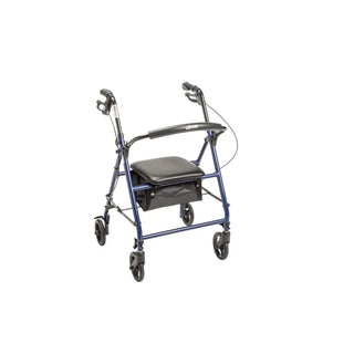 Drive DeVilbiss Healthcare R800KD 4 Wheel Rollator Blue Adjustable Height/Folding Steel Frame Blue