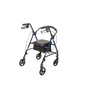 Drive DeVilbiss Healthcare R800KD 4 Wheel Rollator Blue Adjustable Height/Folding Steel Frame Blue