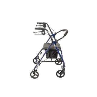Drive DeVilbiss Healthcare R800KD 4 Wheel Rollator Blue Adjustable Height/Folding Steel Frame Blue