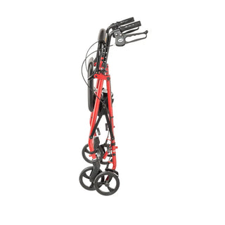 Drive DeVilbiss Healthcare R800KD 4 Wheel Rollator Blue Adjustable Height/Folding Steel Frame Red