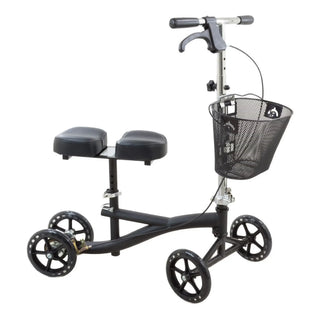 Drive DeVilbiss Healthcare ROS-KSB Roscoe Knee Scooter, with Front Wire Basket, 350 lbs, Black
