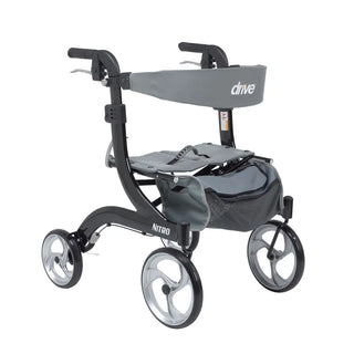 Drive DeVilbiss Healthcare RTL10266BK-H Nitro Hemi,Black,Aluminum Frame 4 Wheel Rollator