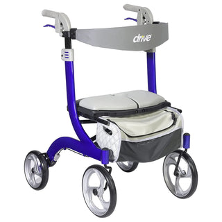 Drive DeVilbiss Healthcare RTL10266BL-HS 4 Wheel Rollator,Nitro DLX, Blue, 300 lbs