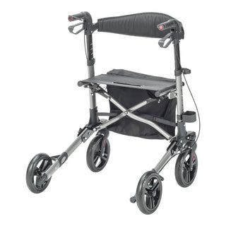 Drive DeVilbiss Healthcare RTL10288BK 4 Wheel Rollator Black Lightweight / Folding Aluminum Frame