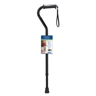 Drive DeVilbiss Healthcare RTL10372BK Offset Cane, Aluminum, 6/CS, Black, 300 lbs