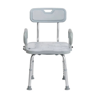 Drive DeVilbiss Healthcare RTL12A001-GR PreserveTech Swivel Padded Flip-Back Arms Aluminum Frame Bath Bench