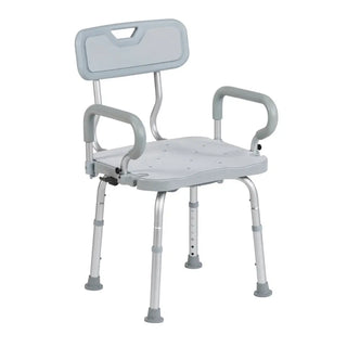 Drive DeVilbiss Healthcare RTL12A001-GR PreserveTech Swivel Padded Flip-Back Arms Aluminum Frame Bath Bench