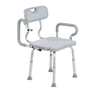 Drive DeVilbiss Healthcare RTL12A001-GR PreserveTech Swivel Padded Flip-Back Arms Aluminum Frame Bath Bench