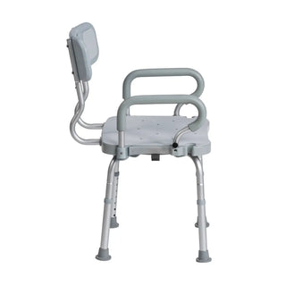 Drive DeVilbiss Healthcare RTL12A001-GR PreserveTech Swivel Padded Flip-Back Arms Aluminum Frame Bath Bench
