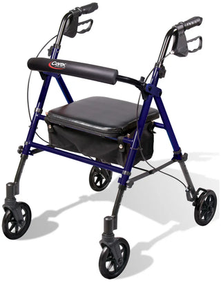 Drive DeVilbiss Healthcare Step N Rest FGA22300 0000 Dark Blue 4 Wheel Rollator, 250 lbs.