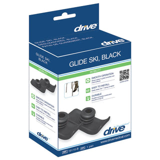 Drive Medical 10110 Walker Ski Glides, White or Black, 1 Pair